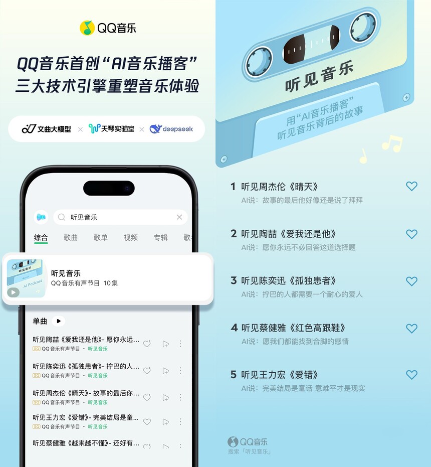 以技术创新重塑音乐收听体验：QQ音乐业内首创“AI音乐播客”功能