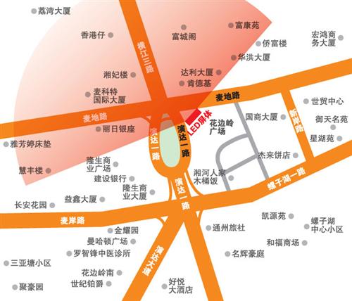 联建打造惠州花边岭广场户外LED显示屏_联建
