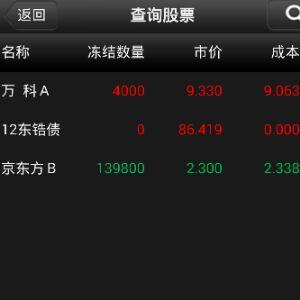 第一次买入京东方,B股,1398手,买入价2.33港币