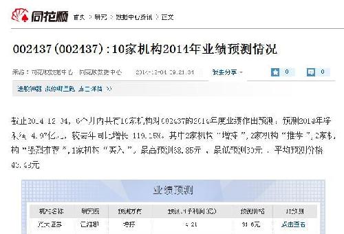 机构预测盈利近5亿,股价最低31元最高69元_誉