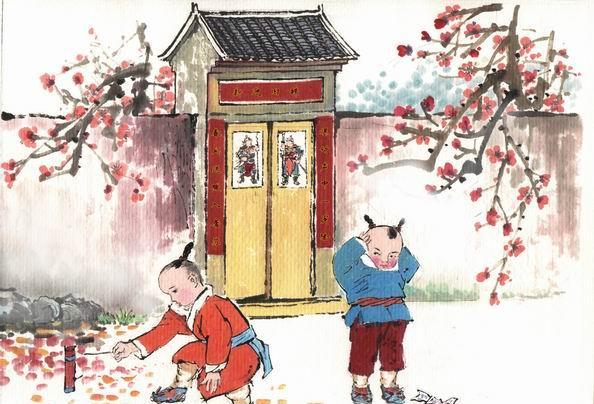 2017新春快乐手绘图图片展示