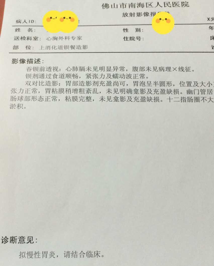 别人赚过节日我是亏钱去医院看病胃疼的要死结果出来了是慢性胃炎