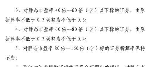 关于支持维护证券市场稳定调整部分融资融券标