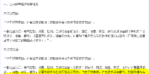 经营范围截图对比 得知 重组标的--智能软件_赛