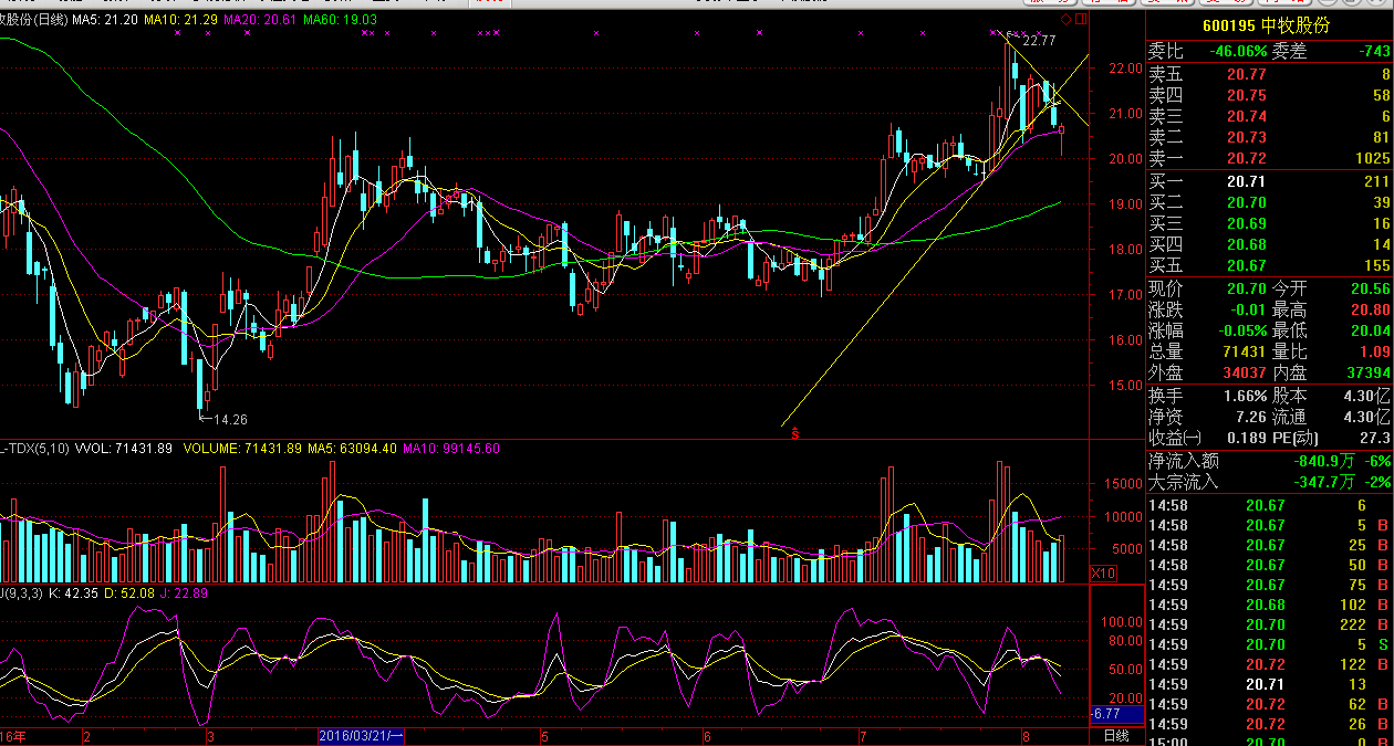 指数不上涨,600195中牧股份会很惨.第三只股000819岳阳兴长.