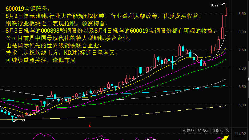 博客吧(dcblog) 正文  推荐理由:600019宝钢股份,8月2日提示:钢铁行业