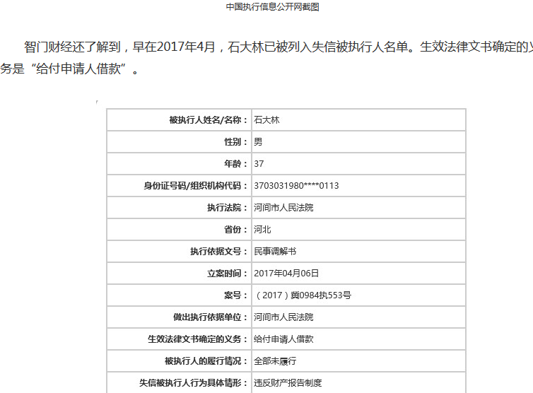 鲁冀股份实控人汪利石大林被纳入失信黑名单幸好躲过一节o