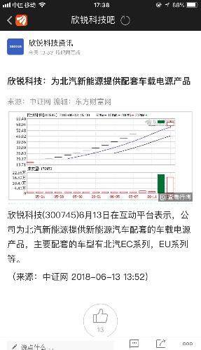 欣锐科技:车载 电源 小巨人跨上北汽新能源 独角兽战车!