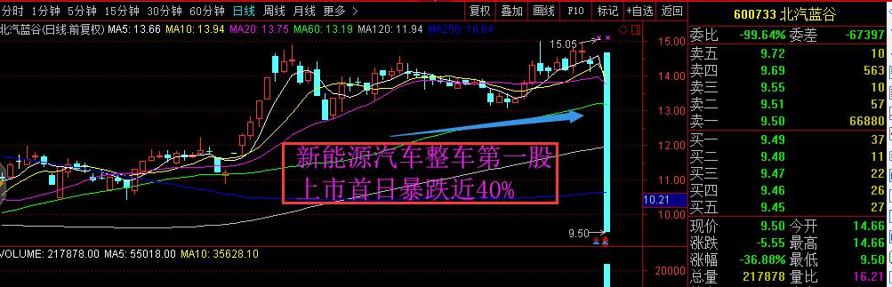 金财维新能源汽车整车第一股北汽蓝谷600733暴跌36谁买谁卖