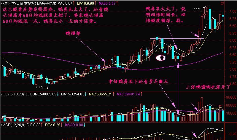 老鸭头是庄家建仓,洗盘,过鸭头顶拉高等一系列行为所形成的经典形态