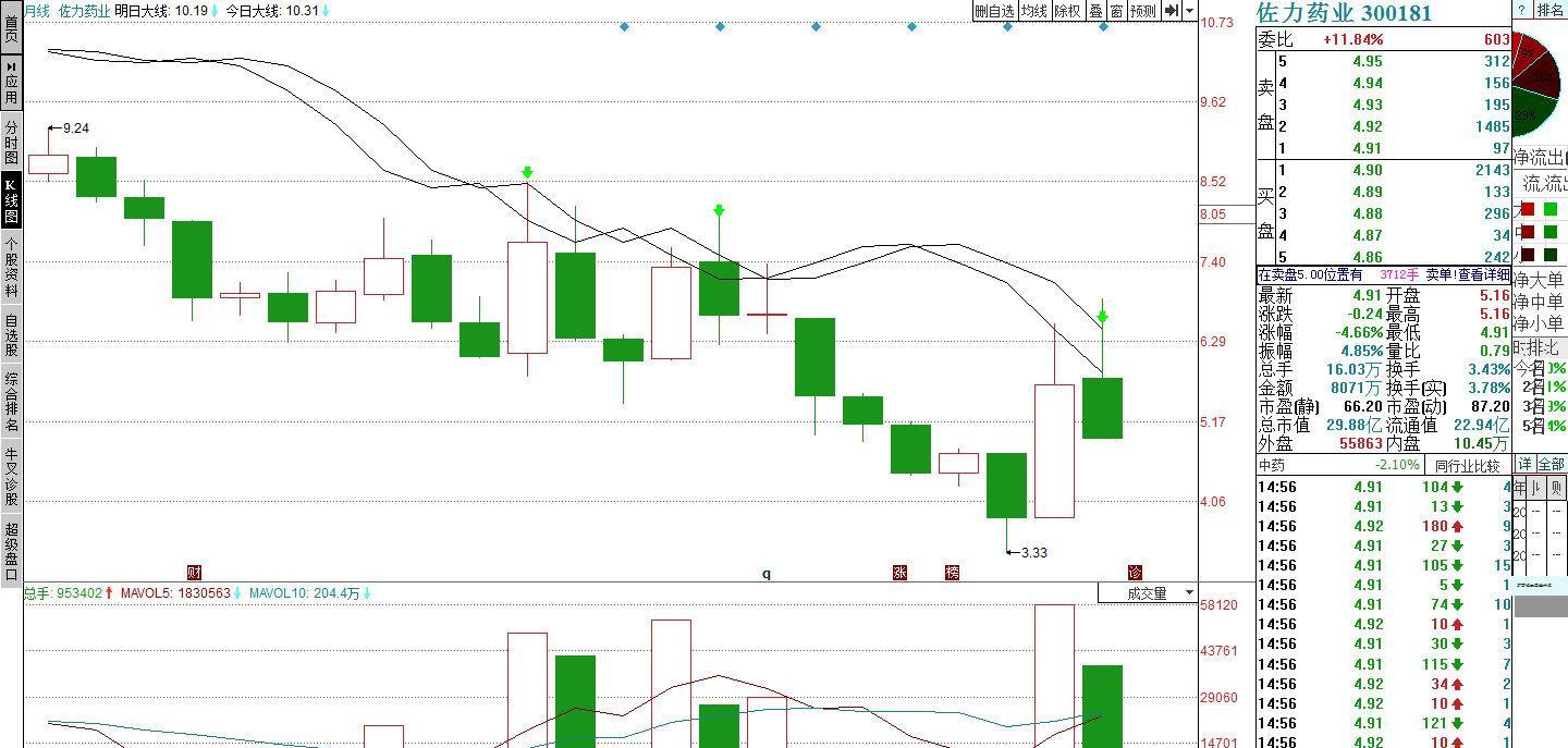 300181佐力药业的走势分析12.17