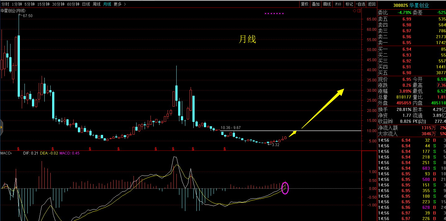 周线月线大趋势不变底部崛起向上空间无限大盘暴跌华星逆势涨停大资金