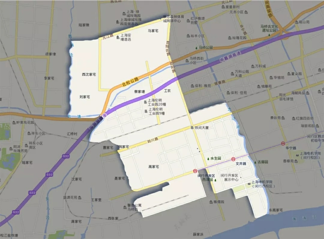 上海马桥人工智能创新试验区选址位于闵行区马桥镇及其周边区域,面积
