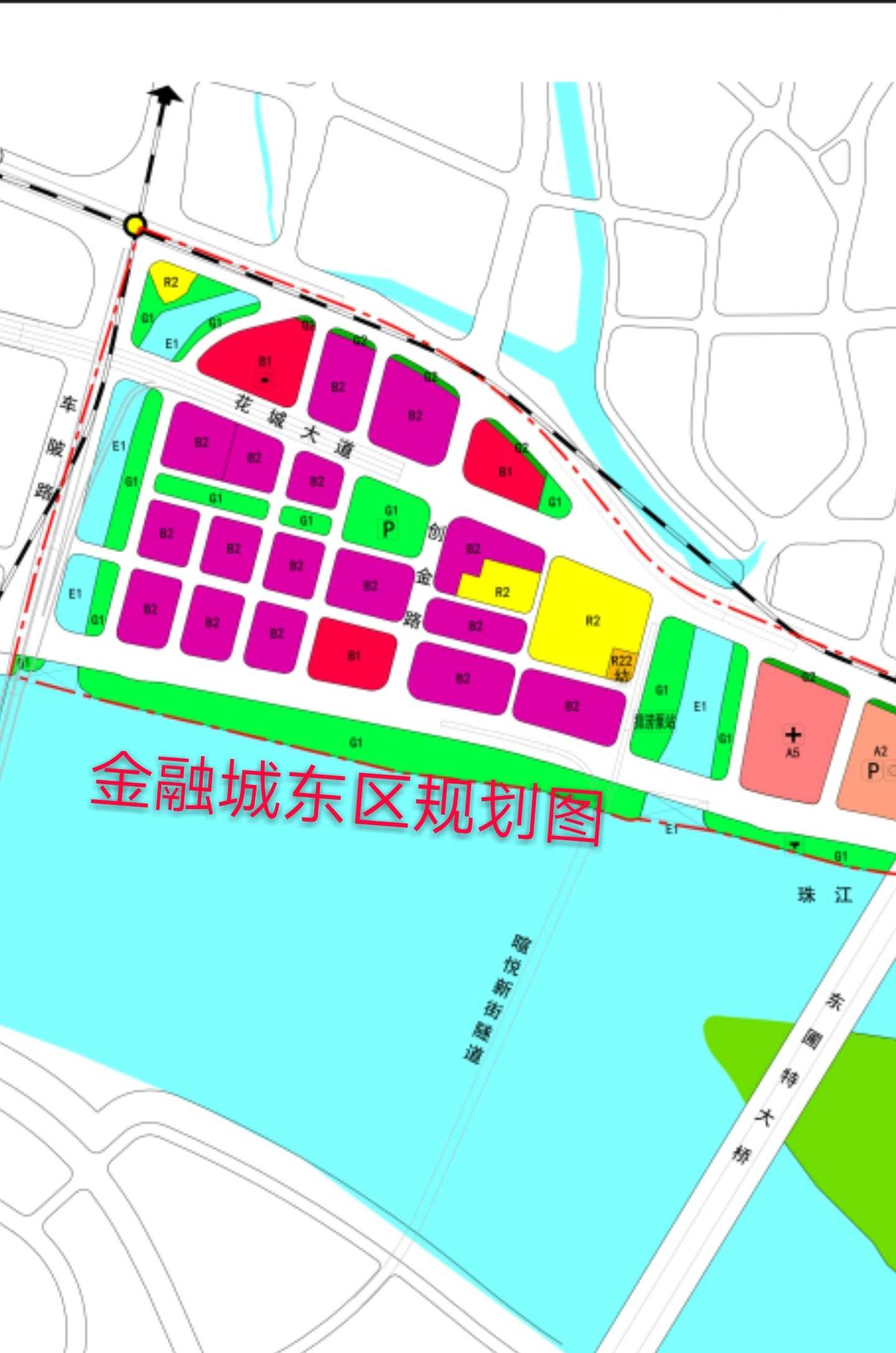 结合卫星图及金融城东区规划图看(如下)浪奇地块可兴建5～6栋大厦,该