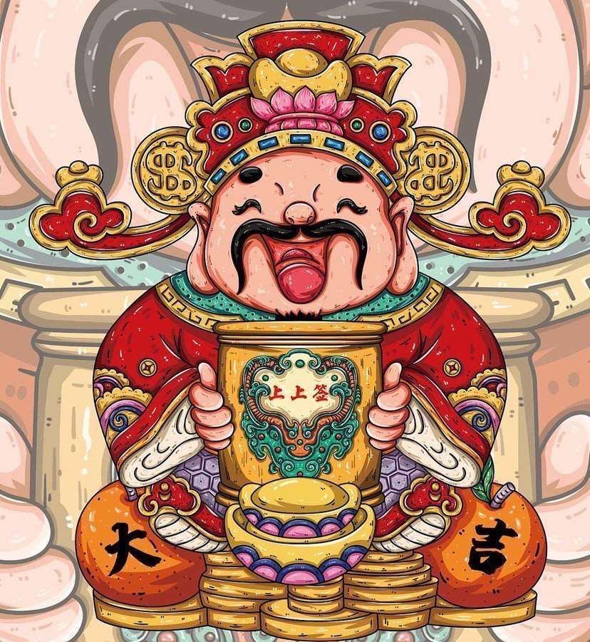 迎财神抗病毒武汉加油