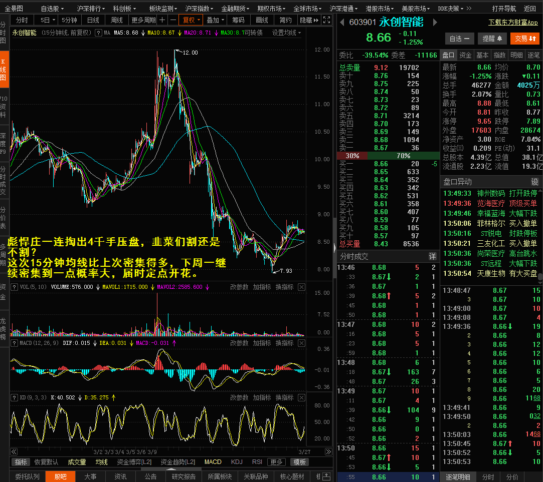 0327永创智能彪悍庄八九千手泰山压顶把0316重新玩了一遍