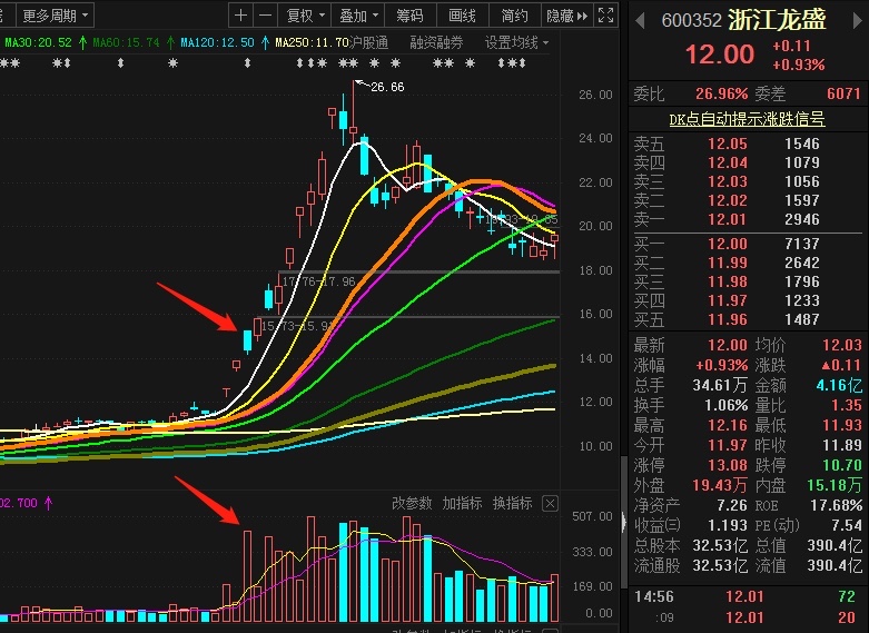 如果反包涨停那么达安基因这只票的走势很有可能会复制浙江龙盛