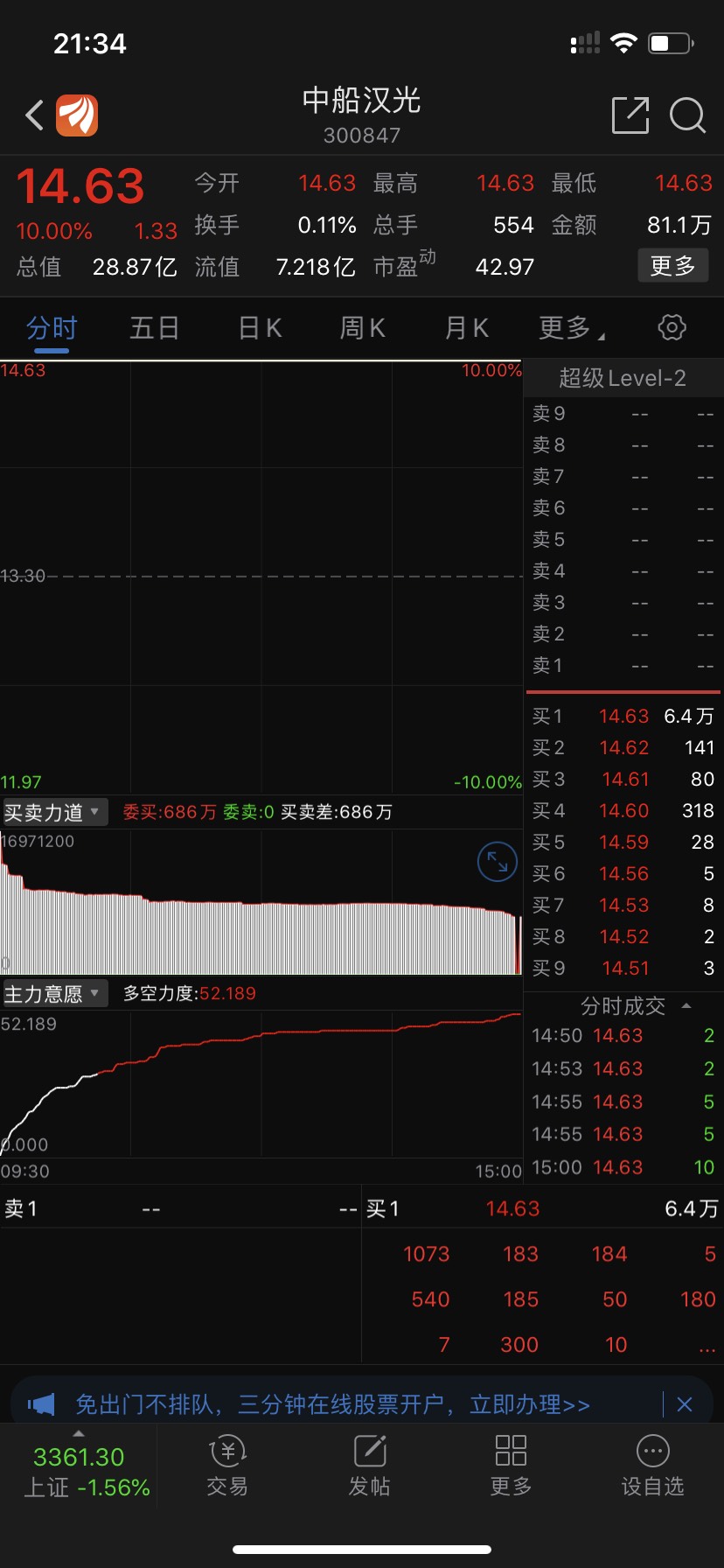 说吧$中船汉光(sz300847$准备给我几个板*st勤上(sz0026