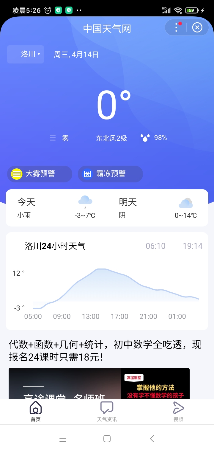 洛川4月14日最低气温实际是0摄氏度.