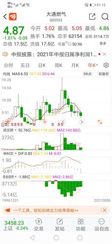 大通燃气股票价格_行情_走势图—东方财富网