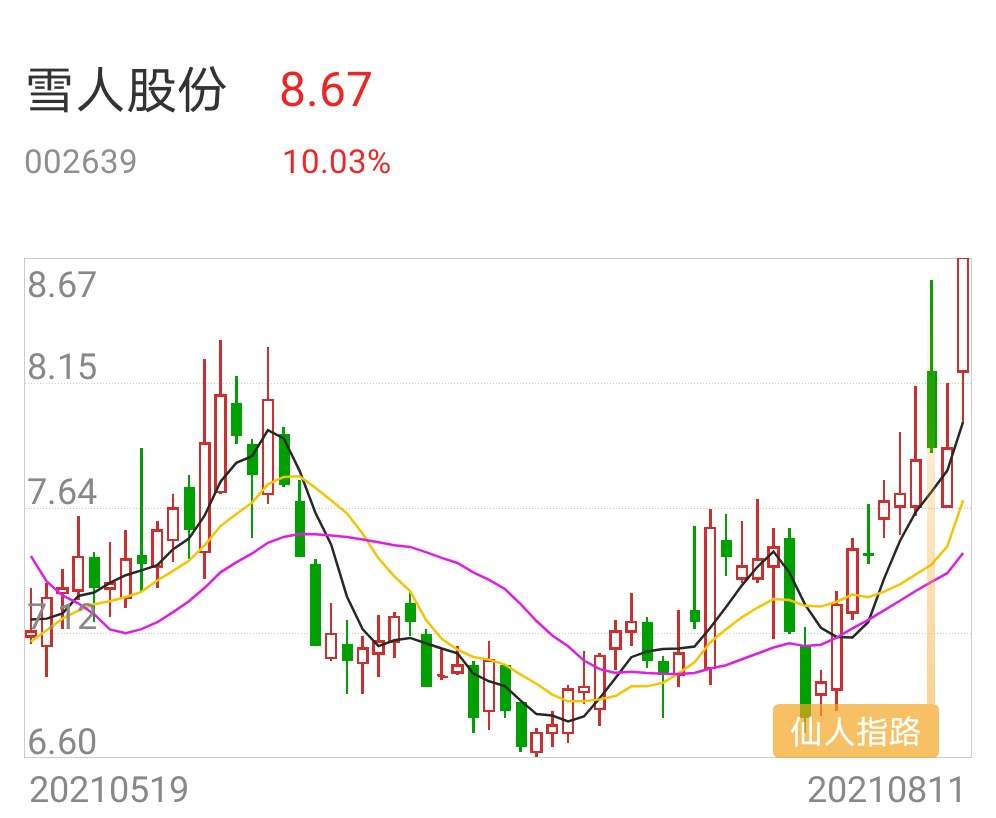 氢能源龙头股雪人股份强势涨停