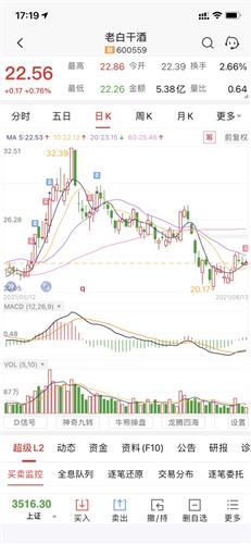 老白干酒股票价格_行情_走势图—东方财富网