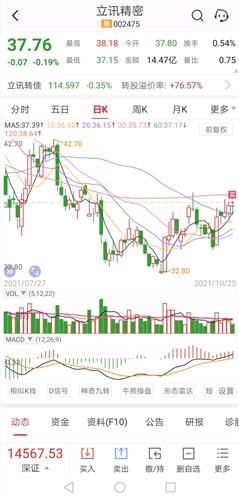 立讯精密股票价格_行情_走势图—东方财富网