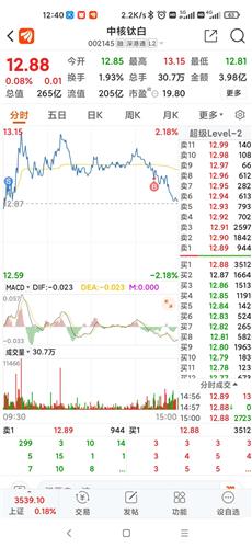中核钛白股票价格_行情_走势图—东方财富网
