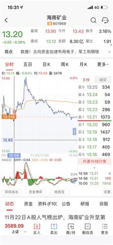 海南矿业股票价格_行情_走势图—东方财富网