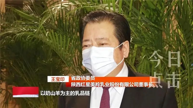 王宝印在接受采访时表示"以奶山羊为主的乳品链,作为我们陕西的一个