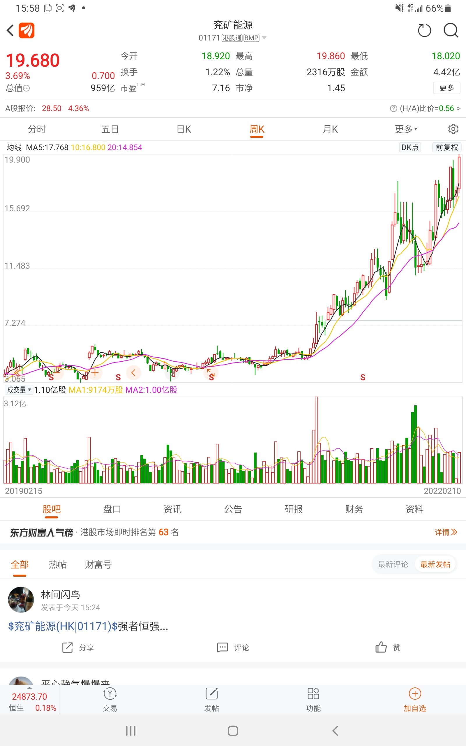 煤炭三黑金之中国神华a股和港股今天双双创出新高