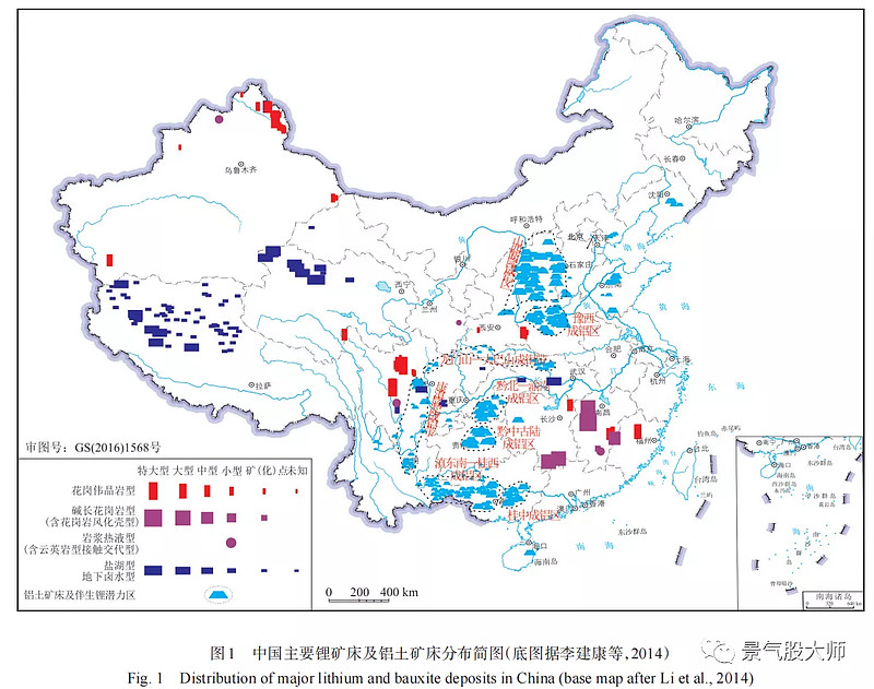 锂云母主要在江西,这几个地方已经出了很多知名的锂矿企业