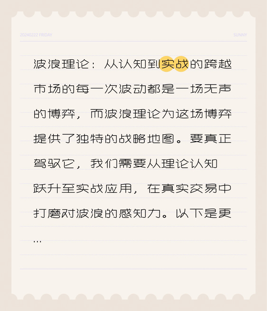 波浪理论：从认知到实战的跨越市场的每一次波动都是一场无声的博弈，而波浪理论为这场_财富号_东方财富网