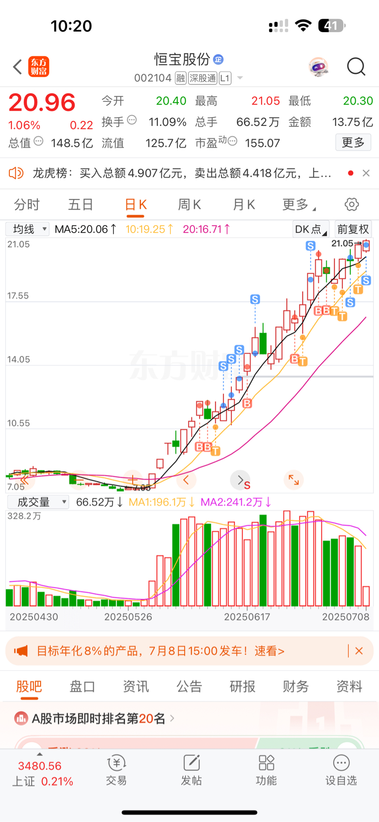 就留了一手,等出监管再来,祝兄弟们发财,我浮盈挺高的就清了_恒宝股份(002104)股吧_东方财富网股吧