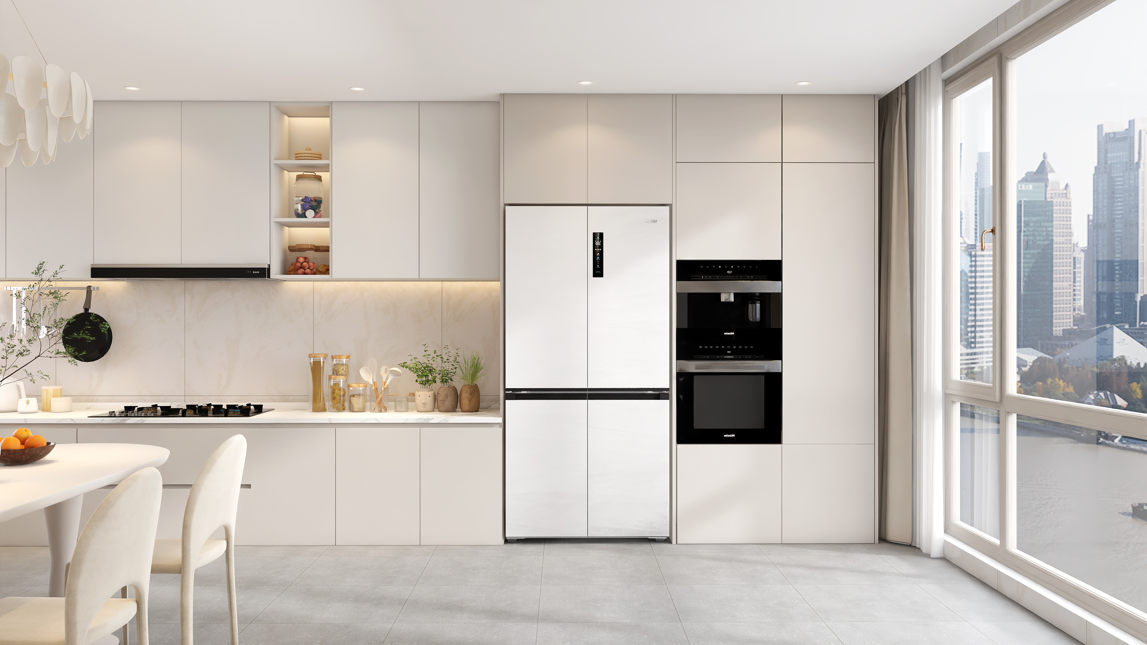 海尔首款超薄零嵌冰箱亮相520强势引领新一代厨房趋势