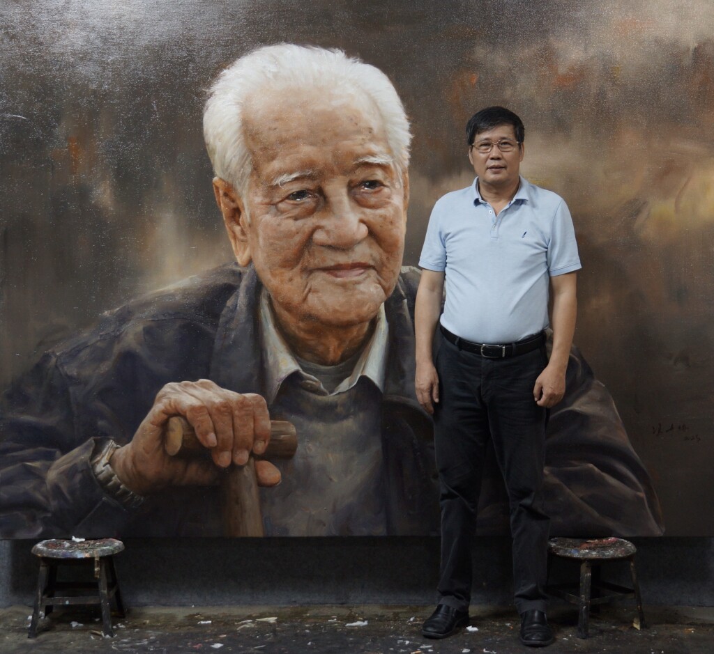 致敬中国核潜艇之父冯少协创作油画新作黄旭华想起母亲的牵挂