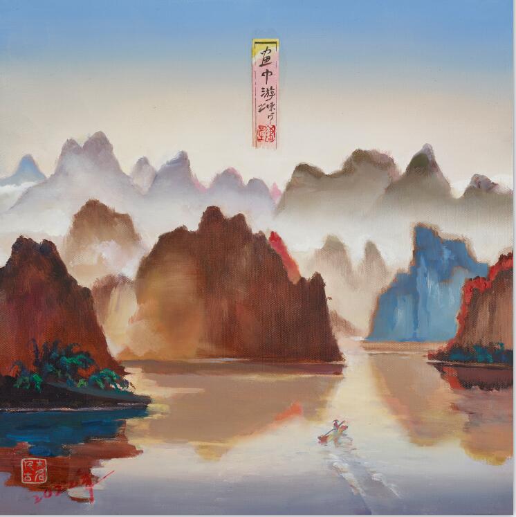 油画|舟在水中走，人在《画中游》！_财富号_东方财富网