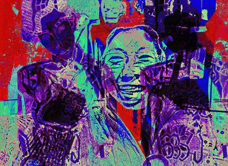 《小蜈蚣精的………》～布面作品～2023年梁柱～《猛兽系列之恐象的