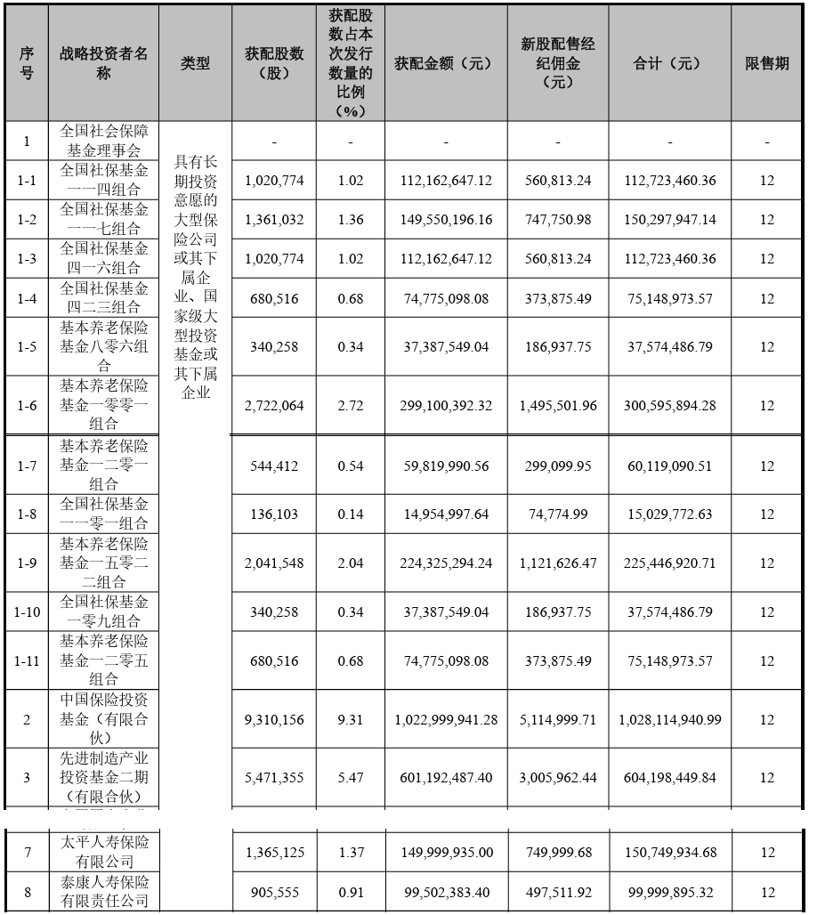 具有长期投资意愿的大型保险公司、国家级大型投资基金