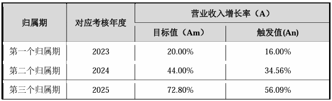 激励计划限制性股票行权条件