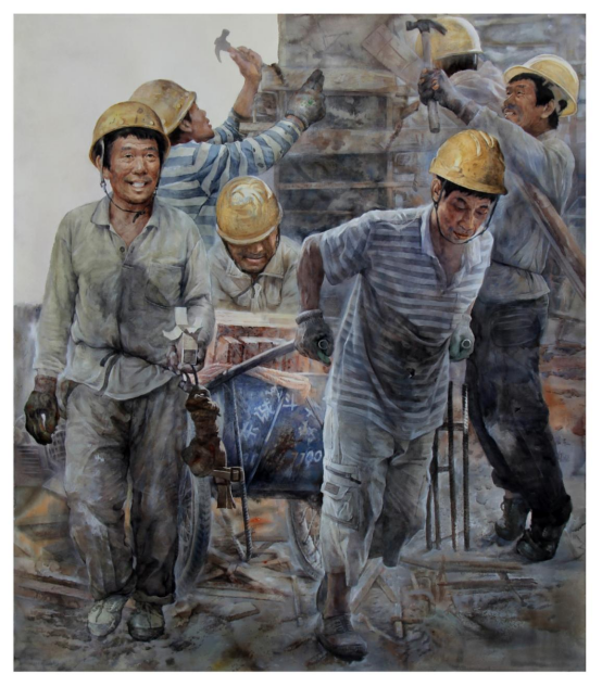 中山 邱敏君 《平凡奋斗者》之二 水彩画 2022年