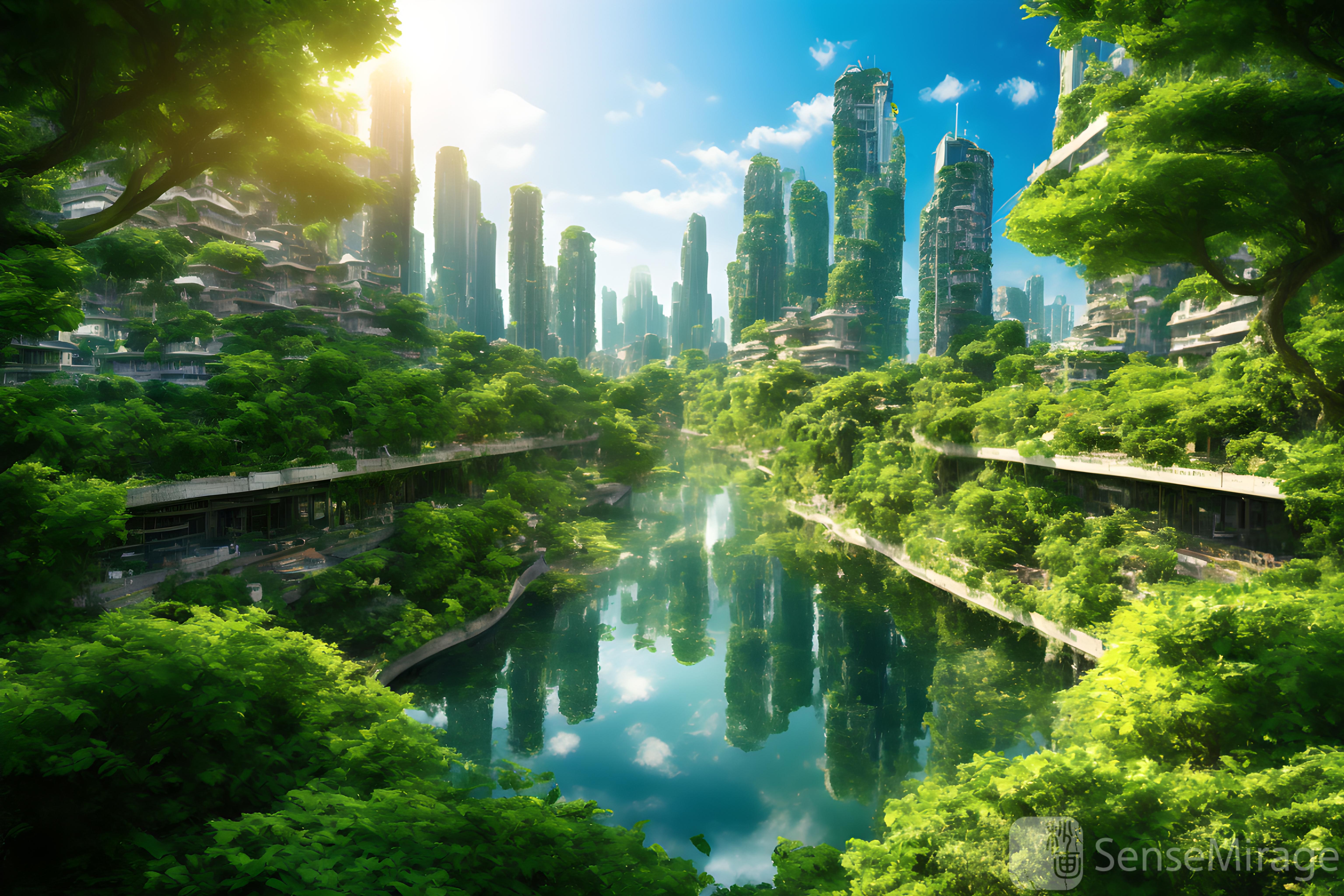 商汤ai作画大胆描绘未来世界,aigc跨界成为低碳教育普及利器