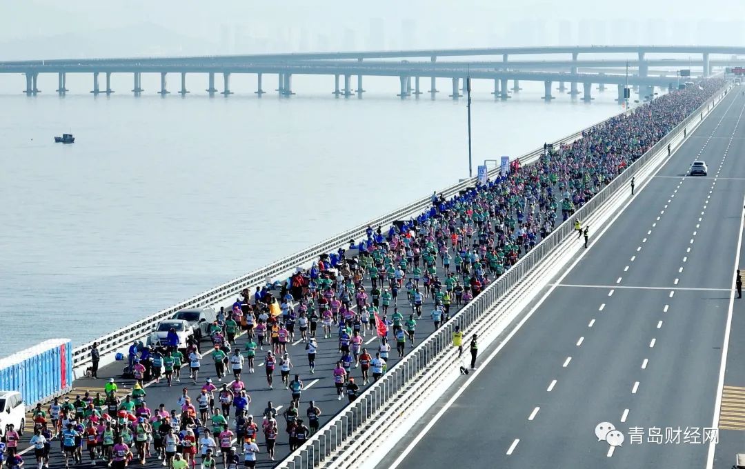 高清大图2023青岛海上马拉松精彩瞬间