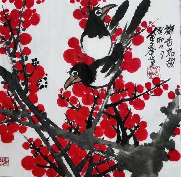 当代著名画家金奎花鸟作品清赏