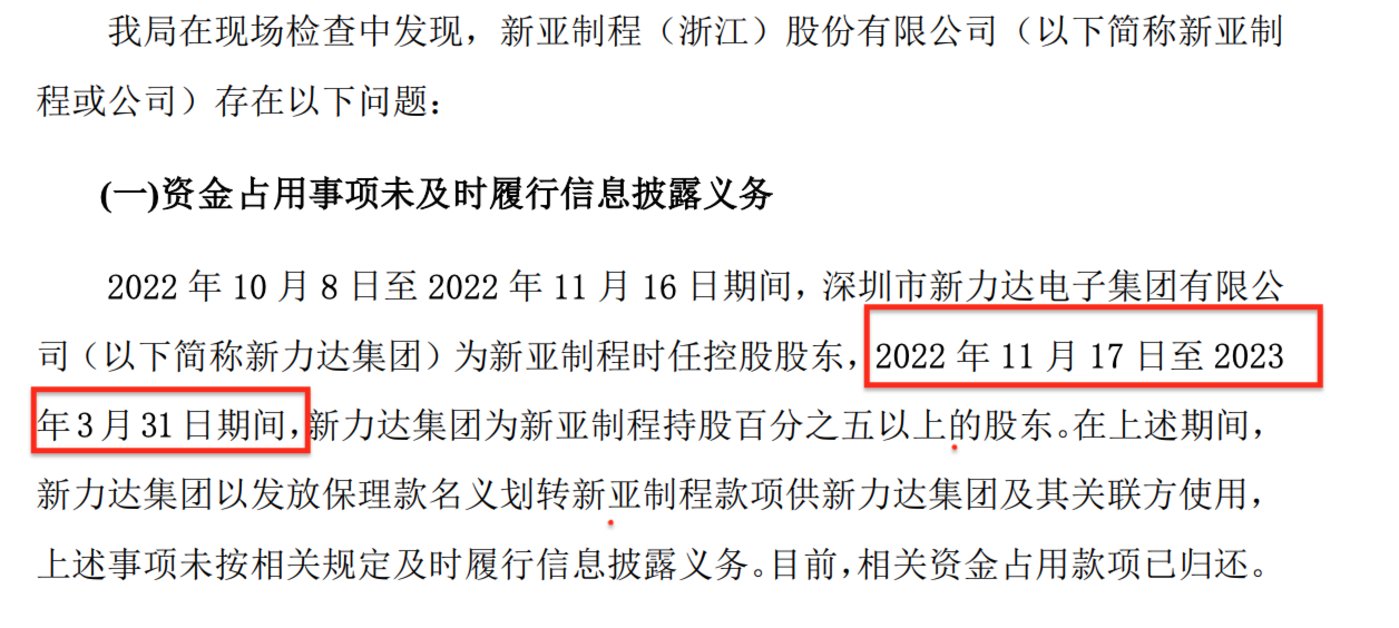 從2022年11月16日之後,新力達集團已經從控股股東的身份變為持股5%