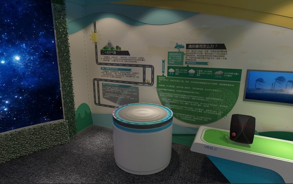 展馆以"气象,科技"为主题,以互动体验为特色,集科学性,知识性,趣味性