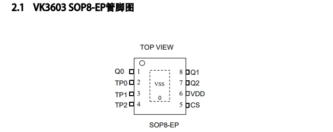 超强抗干扰触摸三按键感应芯片vk3603tws触摸ic