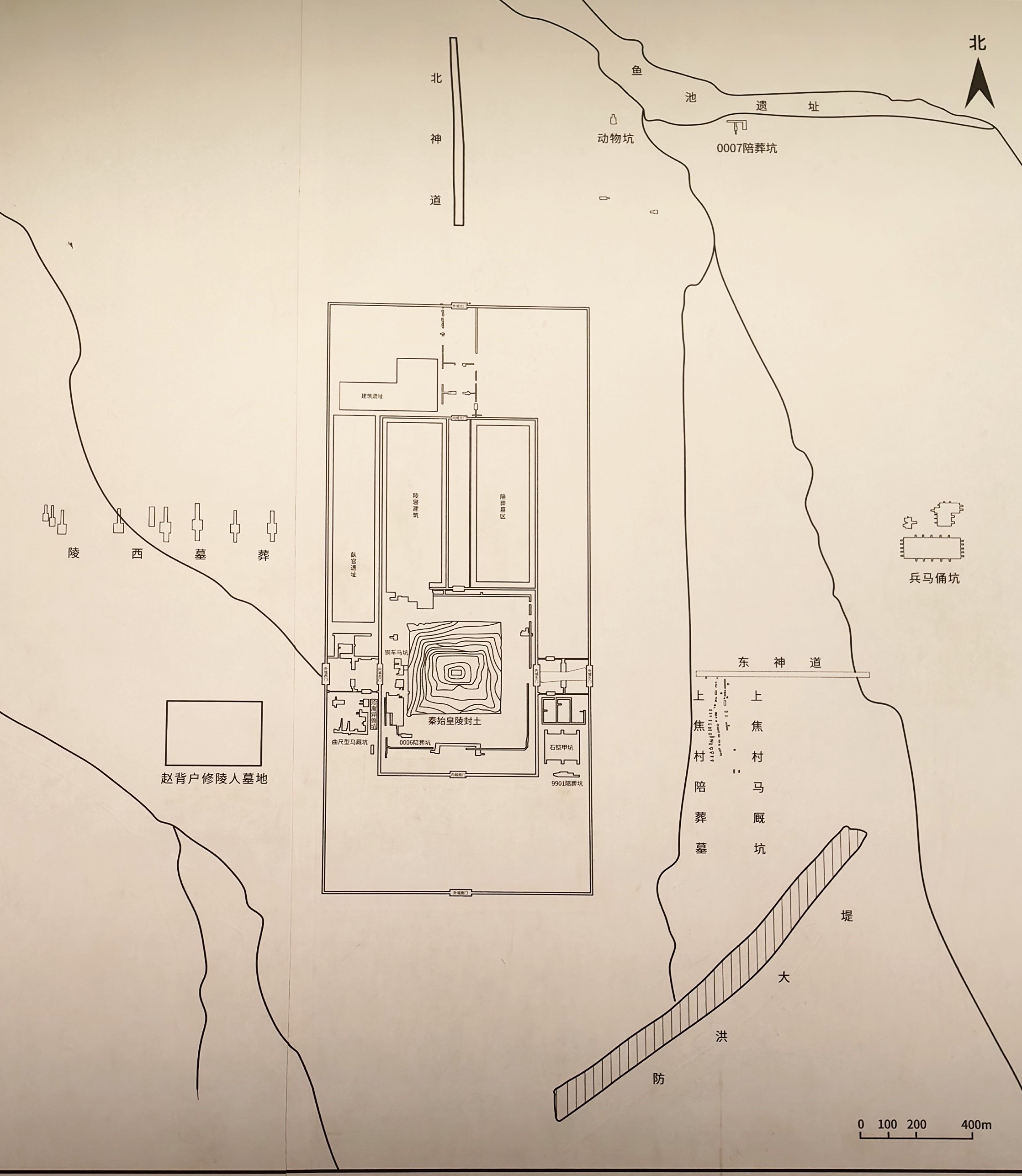 秦始皇陵平面图 布局图片