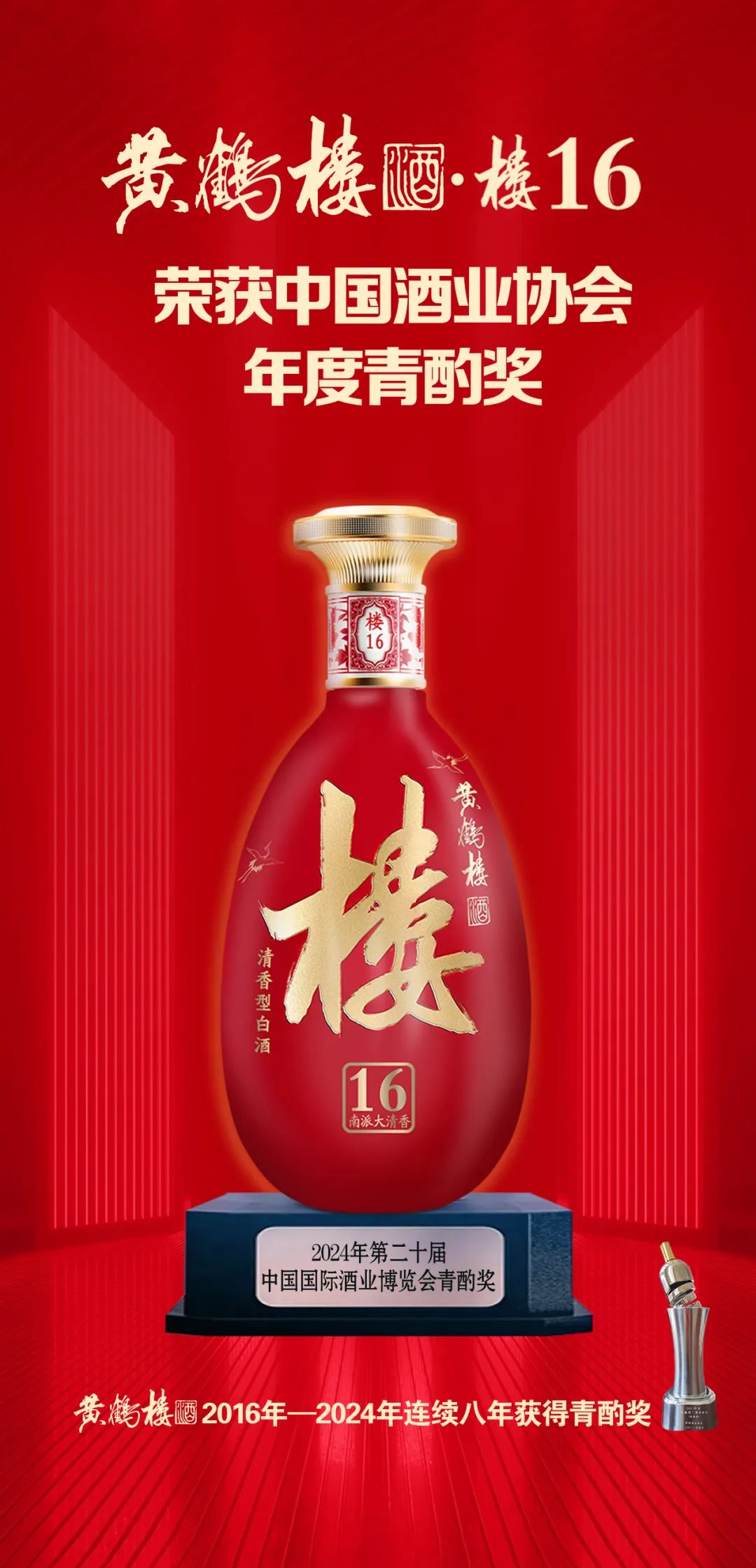 连续八年斩获青酌奖黄鹤楼酒实力诠释清香名酒价值领航