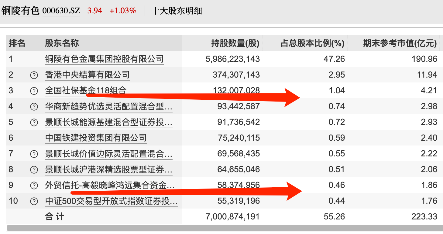 国家队高毅资产高盛集团阿布达比都重仓这个铜股啥情况
